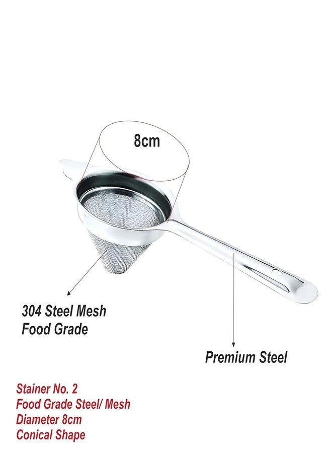Brunchy Stainless Steel Tea Strainer Steel Chai Chhalni - Tea Infuser Chalni & Coffee Strainer - Durable Tea Filter Stainless Steel for Perfect Brewing and Easy Cleaning (2, Conical Small) - Image 3